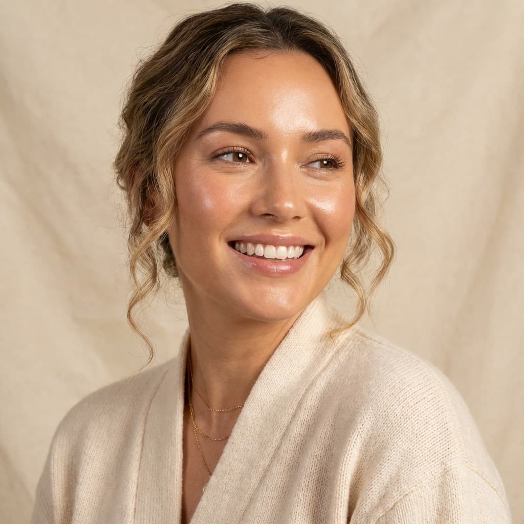 Happy customer with glowing skin